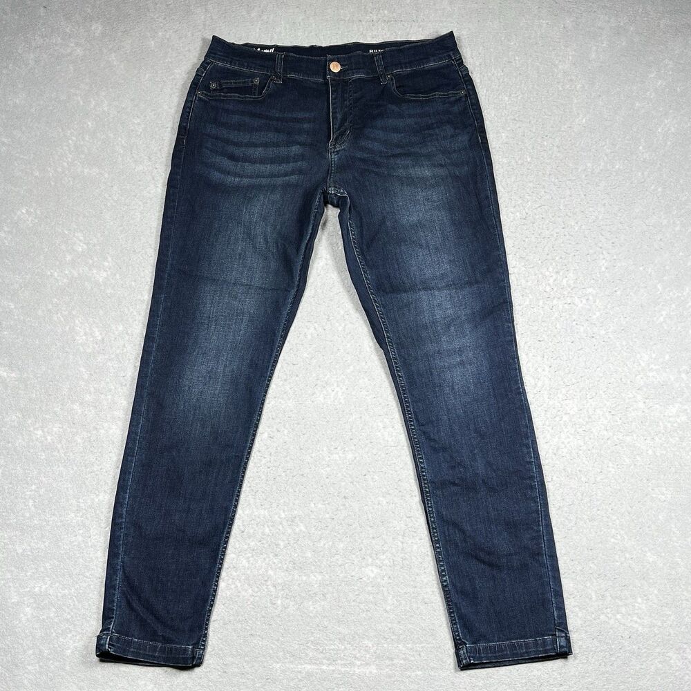 Mugsy Jeans Mens Size 35 Blue Fultons Taper Classic Fit Stretch Denim Dark Wash